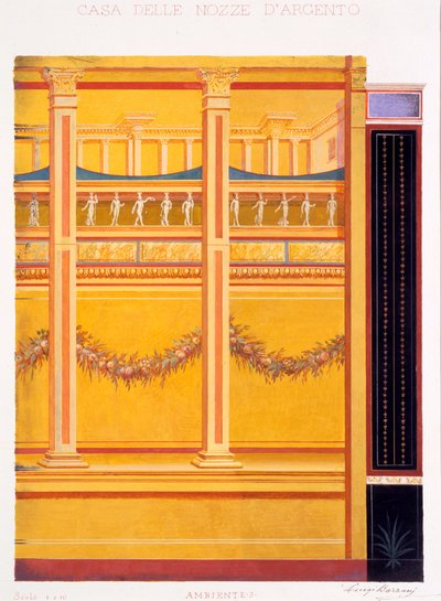 Nástěnné dekorace z Domu stříbrné svatby, Pompeje, 1897 od Luigi Bazzani