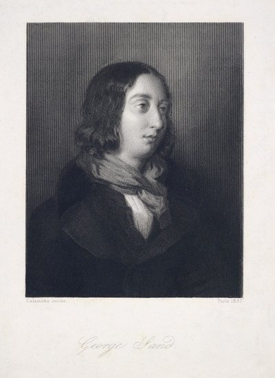 Portrét George Sanda, hospoda. 1837 (rytina) od Luigi Calamatta