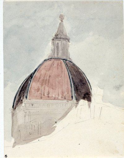 Kopule kostela Santa Maria del Fiore, Florencie (Akvarel od Luigi Garibbo