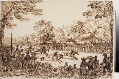 Dostihy (pravděpodobně svátek San Giovanni a Florence) (Ink, cca 1825) od Luigi Garibbo