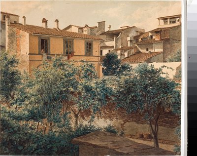 Pohled na domy ve Florencii (Akvarel, cca 1825) od Luigi Garibbo