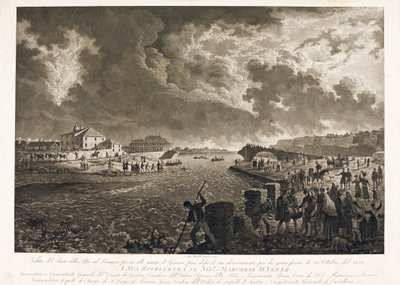 Pohled na most Pila v Janově po povodni bystřiny Bisagno 26. 10. 1822 (Let, kolem 1822) od Luigi Garibbo