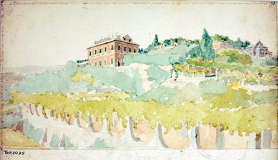 Pohled na vilu markýze Giana Carla di Negro (Akvarel, cca 1820) od Luigi Garibbo