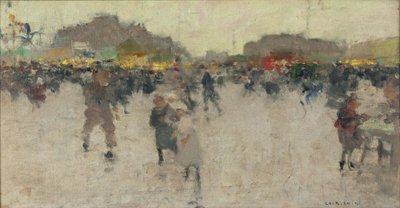 Fête de la place du Trône, Paříž, asi 1890 (olej na plátně) od Luigi Loir
