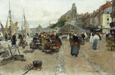 Tržiště u přístavu, od Luigi Loir