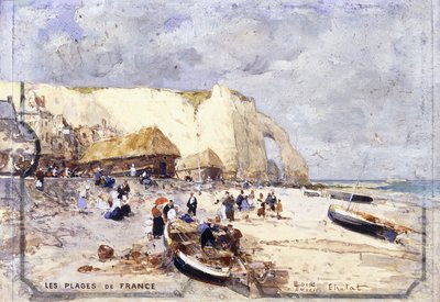 Pláž v Etretat, od Luigi Loir