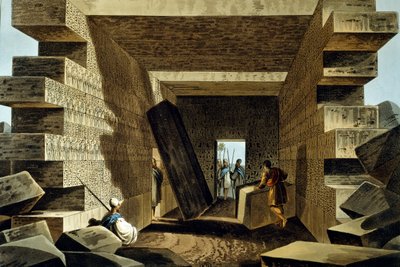 Interiér Jupiterova chrámu od Luigi Mayer