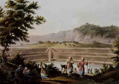 Nádrž zapečetěné kašny poblíž Betléma, z knihy "Views of Palestine", svazek II, vydané R. Bowyer Historic Gallery, Londýn od Luigi Mayer