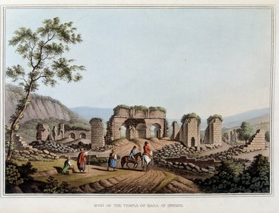 Ruiny chrámu Diane (Artemis) v Ephese, dříve starověké město Řecka, dnes v Turecku. v „“ Pohledy na Osmanské nadvlády, v Evropě, Asii a na některé středomořské ostrovy“““ z původních kreseb pořízených Luigi Mayerem, Londýn od Luigi Mayer