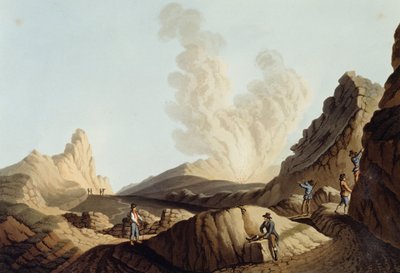 Ostrov Stromboli, kráter od Luigi Mayer