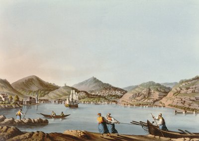The Western Harbor of the Island of Samos, plate 60 from Views in the Ottoman Dominions, pub. od R. Bowyera, 1810 (akvatinta) od Luigi Mayer