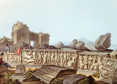 Ruiny Efezu v Turecku, ilustrace Luigi Mayer od Luigi Mayer
