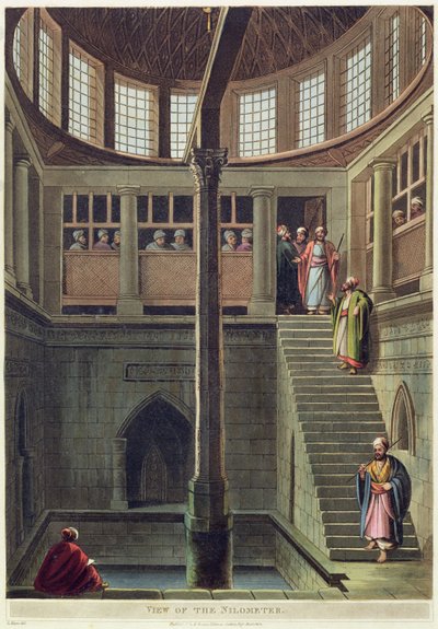 Pohled na Nilometer, deska 2 z knihy "Views of Egypt", vyryl Thomas Milton (1743-1827), vydal Robert Bowyer (1758-1834) 1802 (akvatinta) od Luigi Mayer
