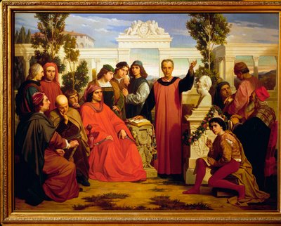 Oslava Platonových narozenin ve vile Lorenza Il Magnifica v Careggi 7. listopadu od Luigi Mussini
