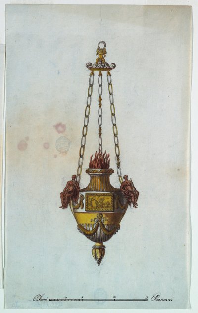 Kresba, oltářní lampa, 1800-1825 od Luigi Righetti