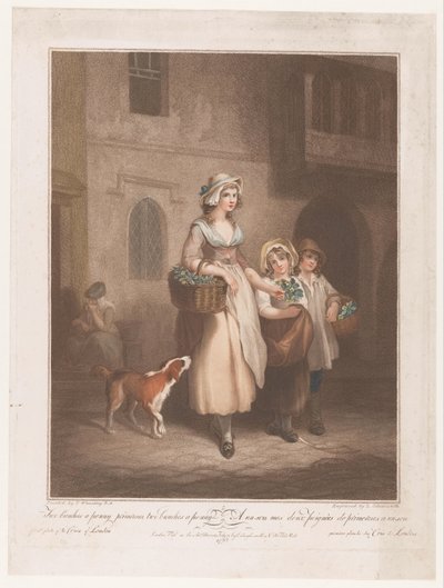 prodejce květin Dva trsy petrklíčů (název na objektu) Street Cries of London (název série) Cries of London (název série) od Luigi Schiavonetti