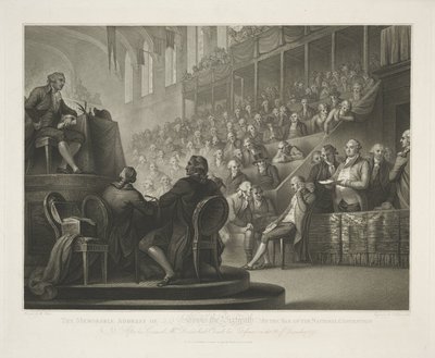 Toespraak van Lodewijk XVI Památná adresa Lewise Šestnáctého v baru Národního shromáždění (název na předmětu) od Luigi Schiavonetti