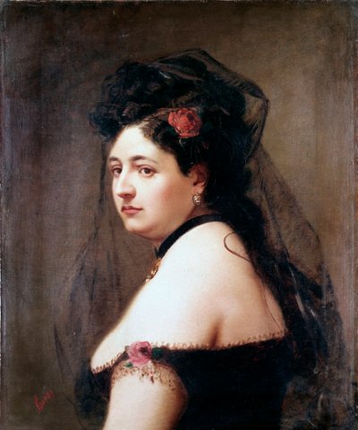 Portrét Elisabetty Galletti Gianoli, italské zpěvačky (Painting od Luigi Sorio