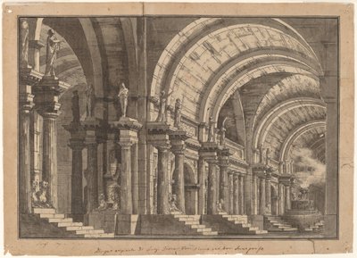 Monumentální klenutý sál s kuřáckým oltářem od Luigi Tasca
