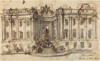 Návrh na fontánu di Trevi od Luigi Vanvitelli