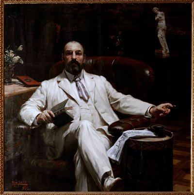 Portrét skotského pojistitele a ochránce umění Evana Mackenzie Malba Luigi de Servi (1863-1945) 1902 Rozměr 135x135 cm Genes, Galleria d