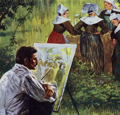 Cézanne ho inspiroval k malování barevných bretaňských krajin (barevná litografie). od Luis Arcas Brauner