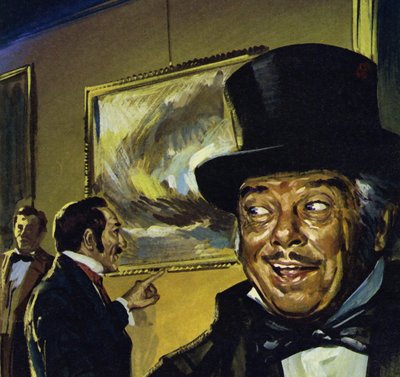 Turnerův obraz "Sněhová bouře" v Královské akademii (barevná litografie) od Luis Arcas Brauner