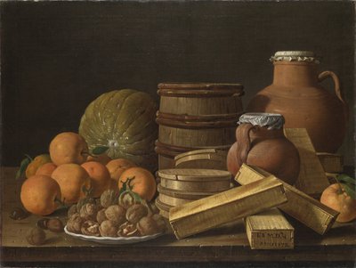 Zátiší s pomeranči a vlašskými ořechy, 1772 od Luis Egidio Melendez