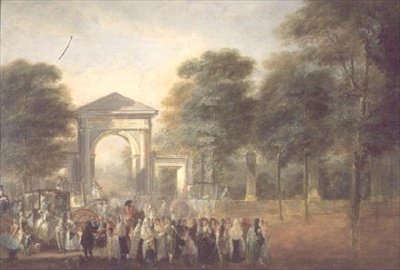 Promenáda u vchodu do botanické zahrady od Luis Paret y Alcazar