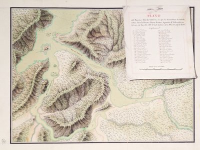 Mapa řeky Valdivia a okolí, Chile od Luis de Surville