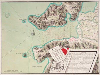 Mapa zálivu a města S. Phelipe de Portobelo od Luis de Surville