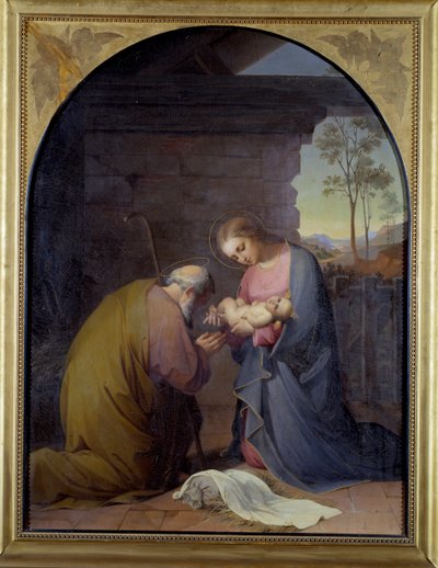 Adoration of Jesus (Ježíš a Maria uctívající Ježíše) Malba Luisy Mussini Piaggio (1830-1865) Rozměr 109x81 cm Genes, Galleria d