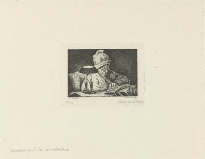 čtoucí muž od Lukas van Hoger (signed by artist)