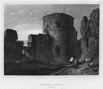 Hrad Bothwell, Clydesdale (rytina) od Luke (after) Clennell
