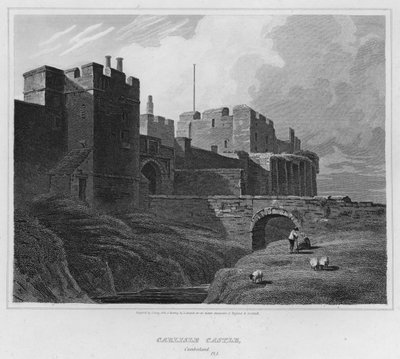 Carlisle Castle, Cumberland (rytina) od Luke (after) Clennell