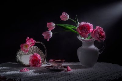 Náladové růžové tulipány od Lydia Jacobs