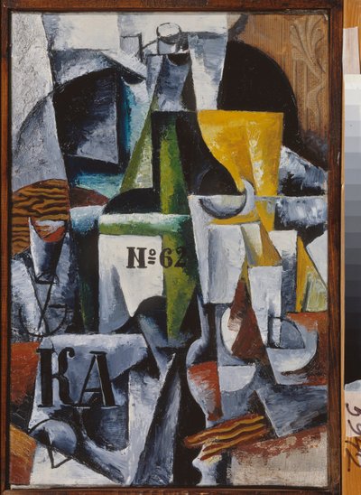 Stálý život. Malba Ljubova (Lioubova) Sergejevna Popova (1889-1924), olej na plátně od Lyubov Sergeevna Popova
