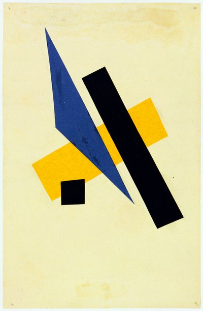 Sans titre - Popova, Ljubov Sergejevna (1889-1924) Koláž bez názvu, kvaš na papíře 1917 23,9x15,6 - New York City. Muzeum moderního umění (MOMA) od Lyubov Sergeevna Popova