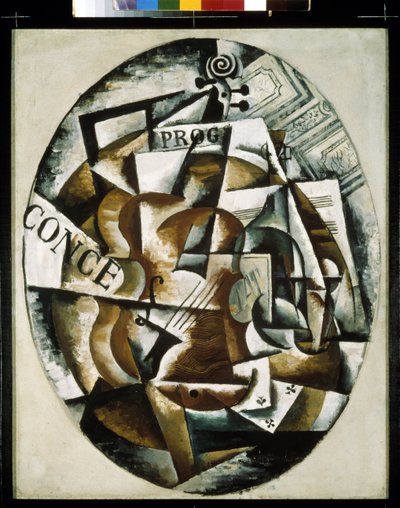 Housle. Malba Ljubova (Lioubova) Sergejevna Popova (1889-1924), olej na plátně od Lyubov Sergeevna Popova