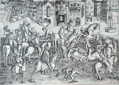 Turnaj, kolem roku 1500 (rytina) od MZ Master