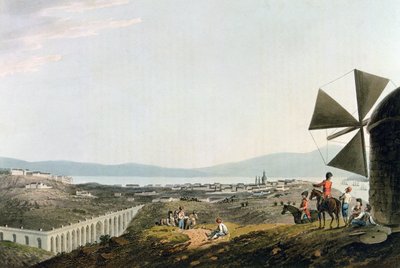 Lisabon a akvadukt Alcantara, vyryl I. Clark od M. (after) Bradford