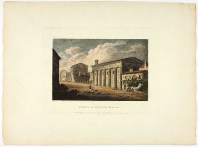 Chrám Fortuny Virilis, deska třicet čtyři z ruin Říma od M. Dubourg