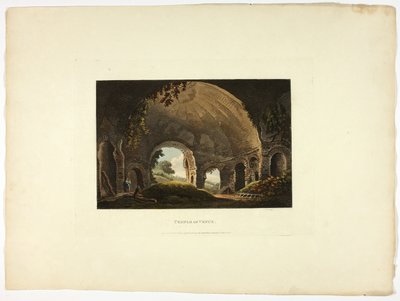 Venušin chrám, deska třicet osm z ruin Říma od M. Dubourg