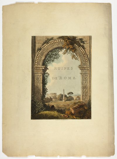 Titulní strana knihy Ruiny Říma od M. Dubourg