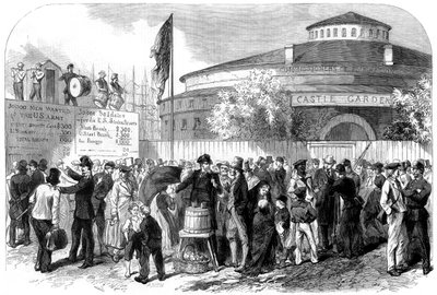 Získávání irských a německých emigrantů na baterii, New York, USA, 1864. od M. Jackson