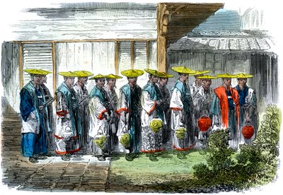 Noční stráž v Jeddo Edo, Japonsko, 1864. od M. Jackson