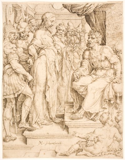 Kristus před Herodem od Maarten van Heemskerck