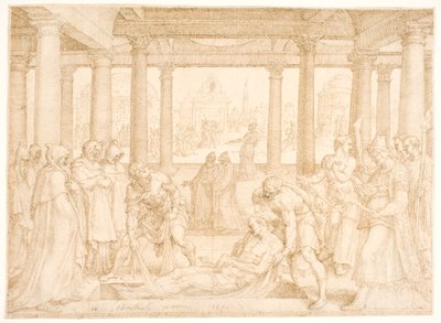 Svatý Štěpán je pohřben od Maarten van Heemskerck