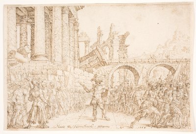 Izrael je rozdělen mezi Omri a Tibni od Maarten van Heemskerck