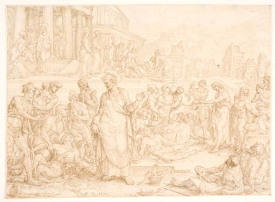 Petr a ostatní apoštolové uzdravují nemocné od Maarten van Heemskerck